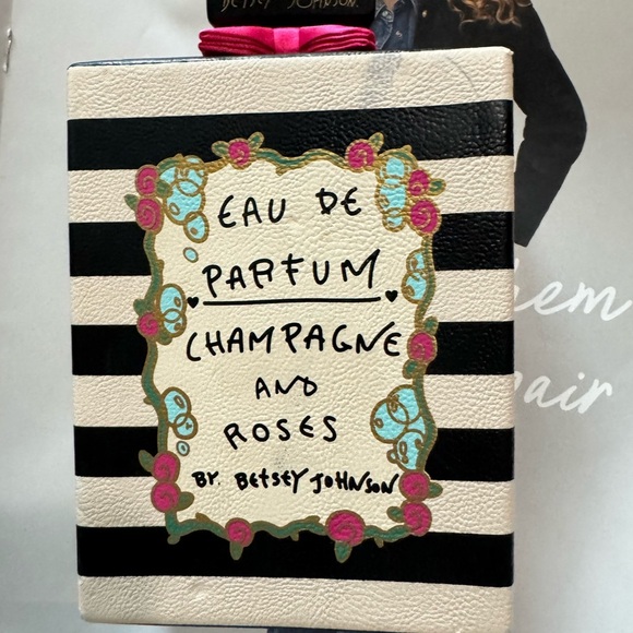 Betsey Johnson Black and White Striped Women's Bag - Picture 8 of 10